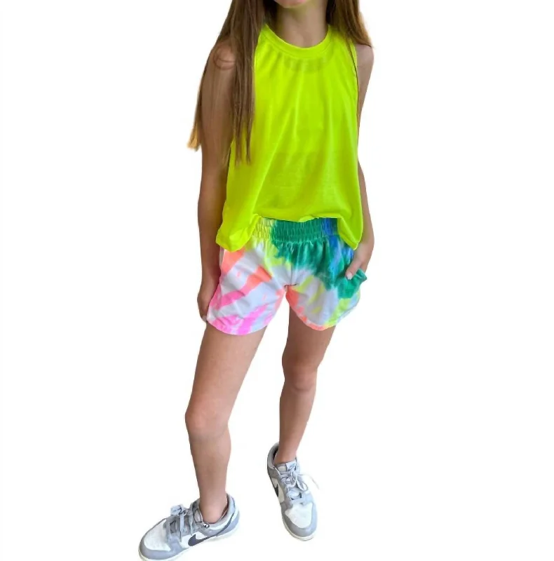 Girls Muscle Tank In Neon Yellow