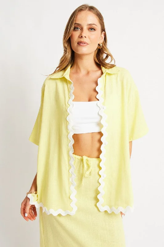 Yellow Relaxed Shirt Short Sleeve Ric Rac